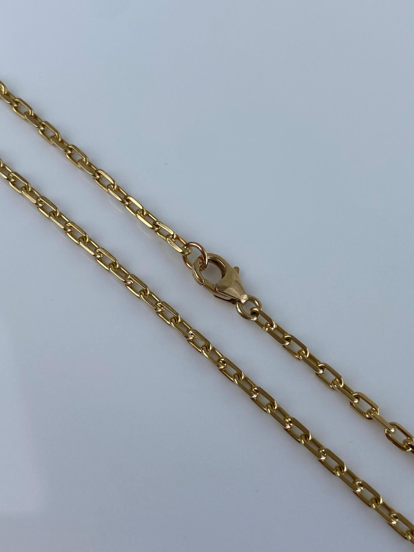 Vintage Solid 18k Yellow Gold Biker Link Chain Necklace - 24.25 inches