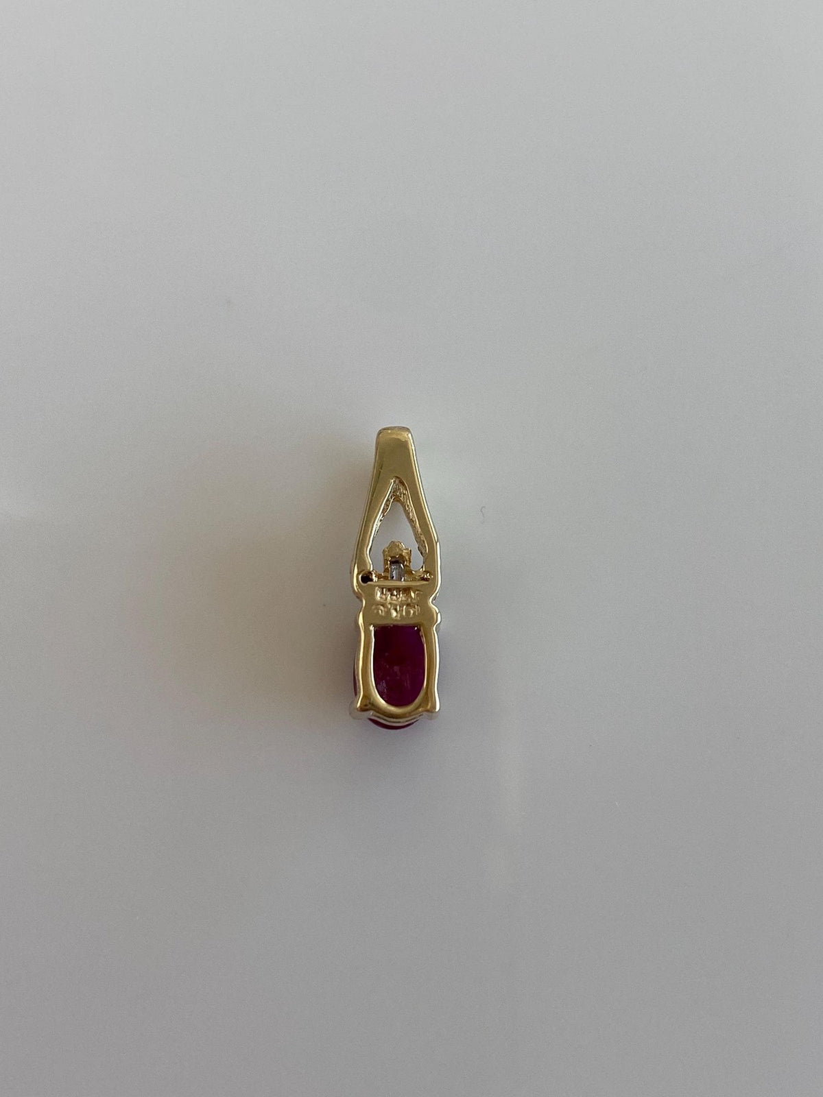 Vintage Solid 10k Yellow Gold Diamond Ruby Charm