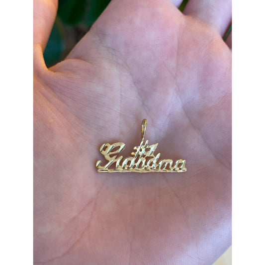Vintage Solid 14k Yellow Gold #1 Grandma Charm