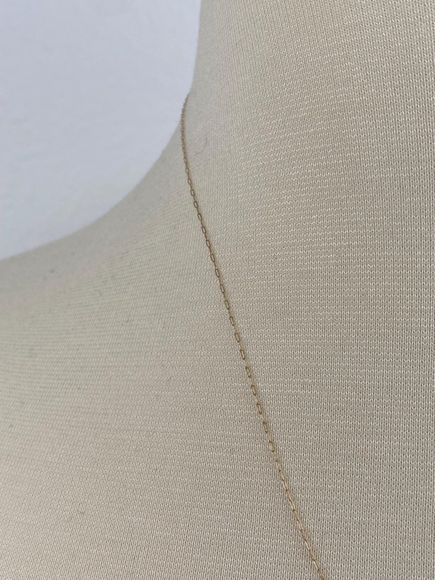 Vintage Solid 14k Yellow Gold Dainty Elongated Cable Chain Necklace - 19.25 inches