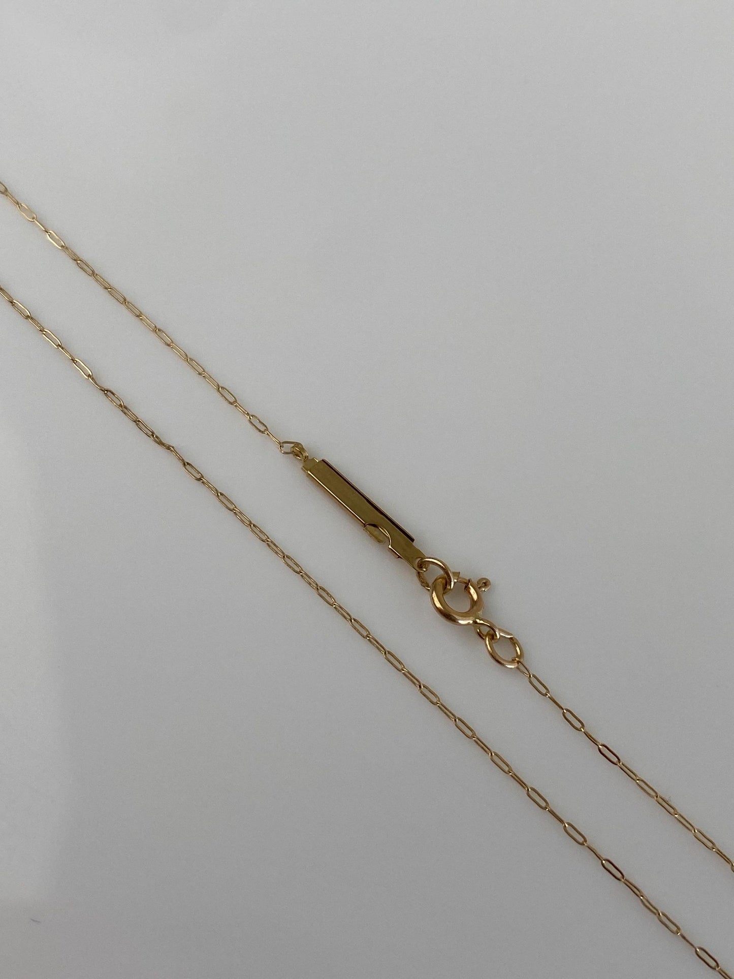 Vintage Solid 14k Yellow Gold Dainty Elongated Cable Chain Necklace - 19.25 inches