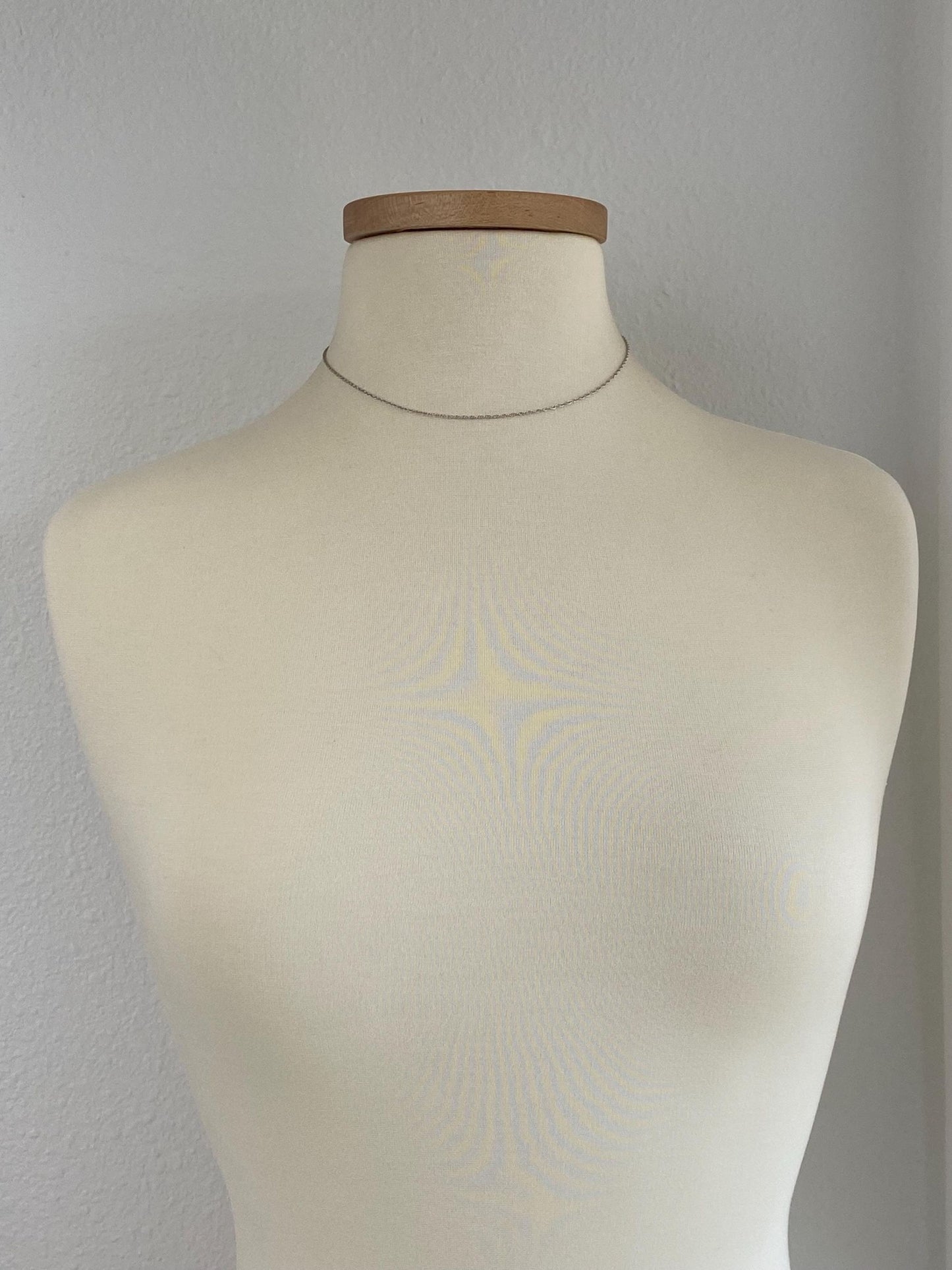 Vintage Solid 14k White Gold Chain Necklace - 16 inches