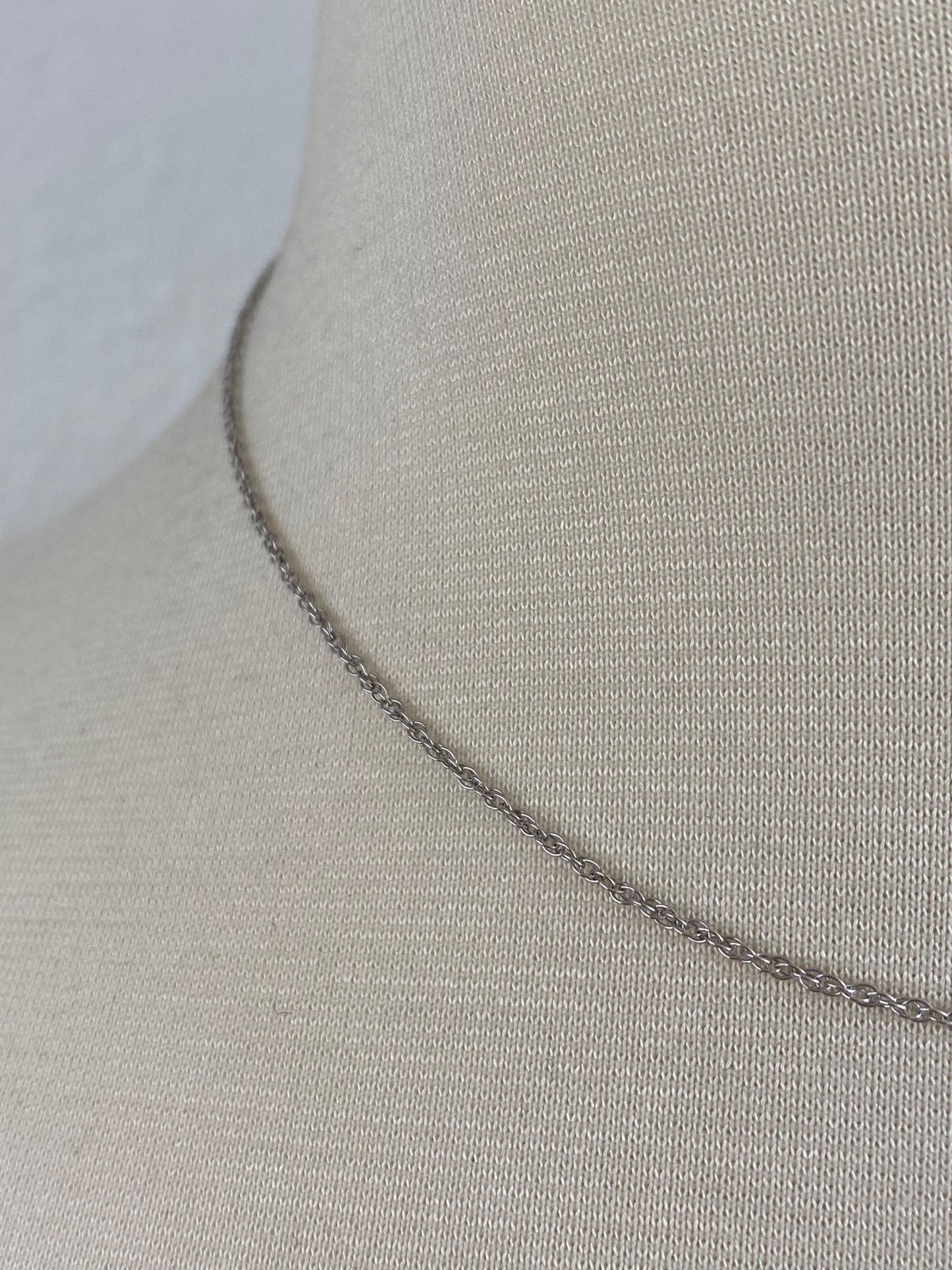 Vintage Solid 14k White Gold Chain Necklace - 16 inches