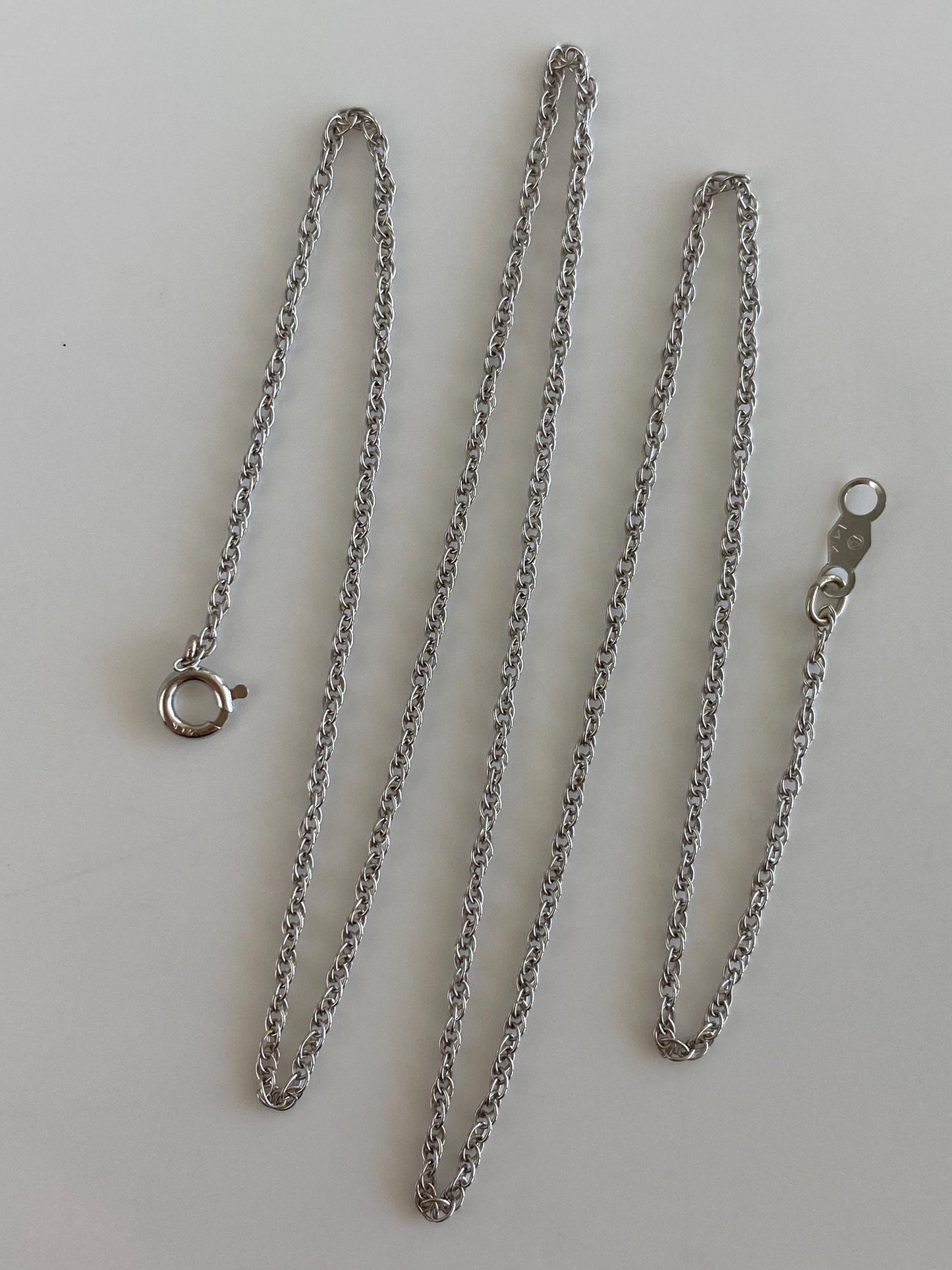 Vintage Solid 14k White Gold Chain Necklace - 16 inches
