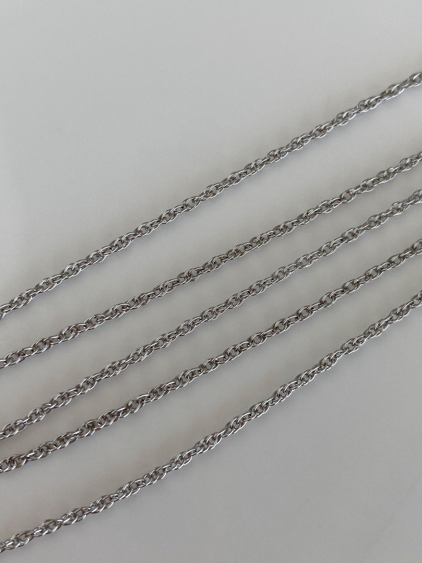Vintage Solid 14k White Gold Chain Necklace - 16 inches