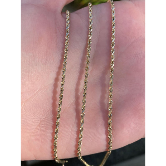 Vintage Solid 10k Yellow Gold Rope Chain Necklace - 30.75 inches