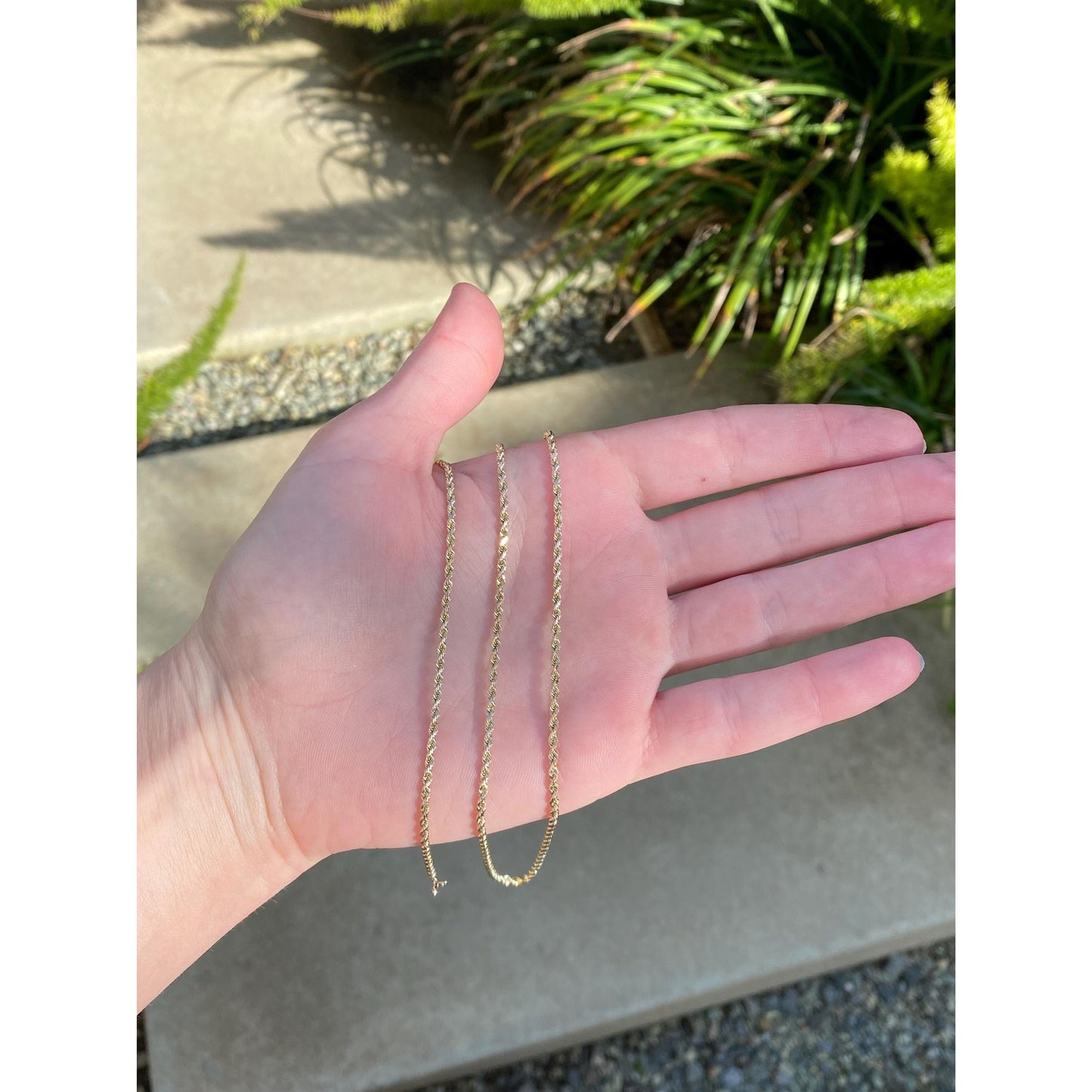 Vintage Solid 10k Yellow Gold Rope Chain Necklace - 30.75 inches