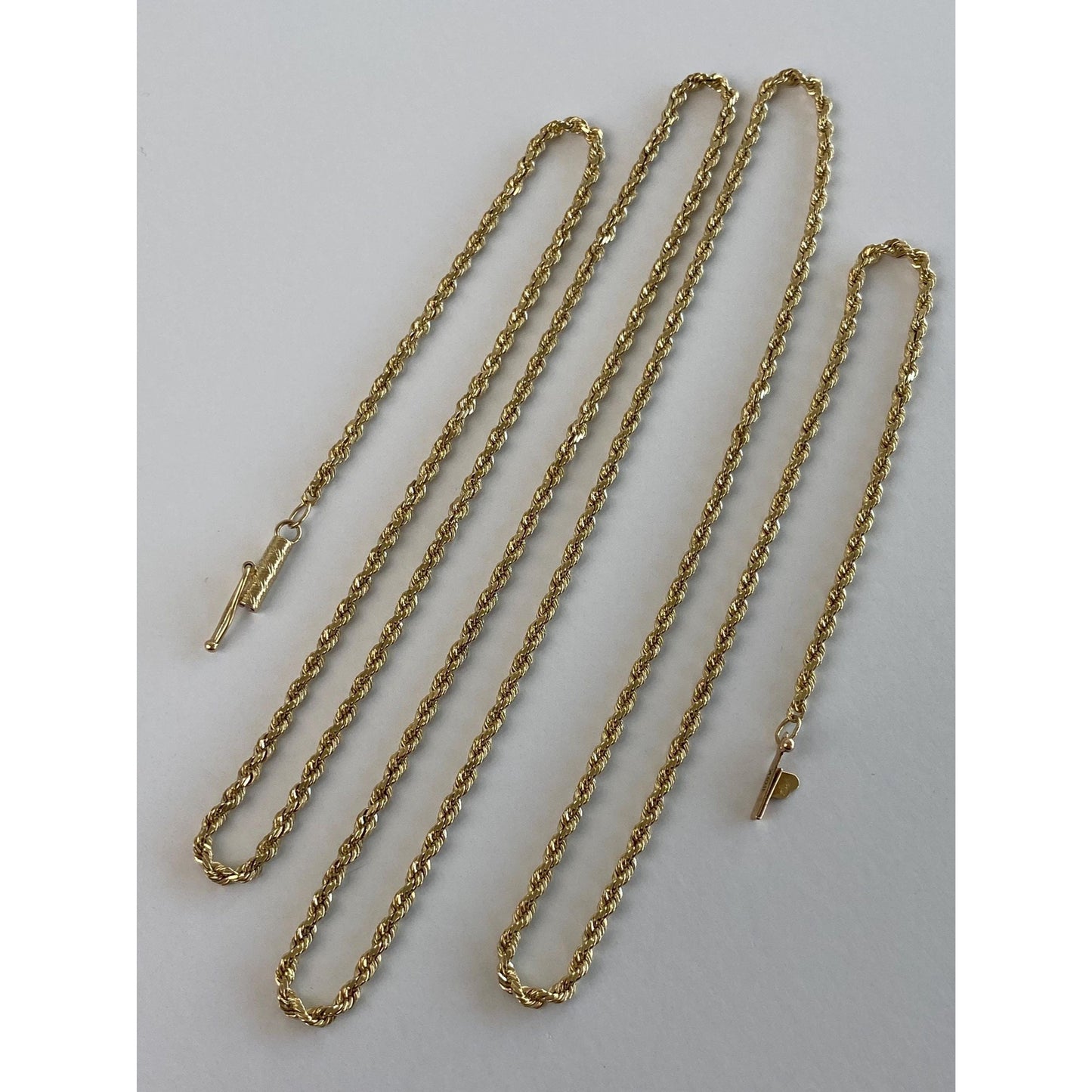 Vintage Solid 10k Yellow Gold Rope Chain Necklace - 30.75 inches