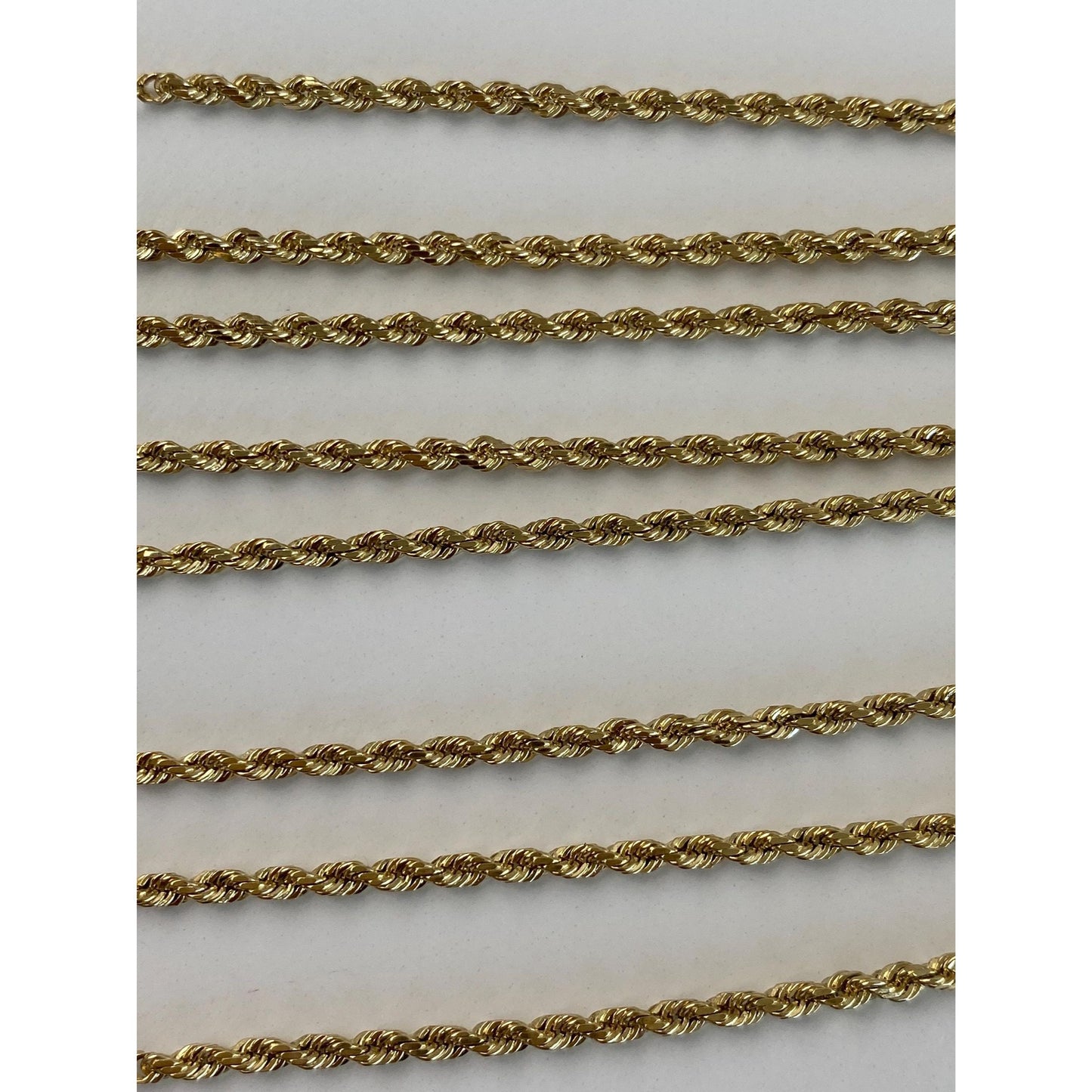 Vintage Solid 10k Yellow Gold Rope Chain Necklace - 30.75 inches