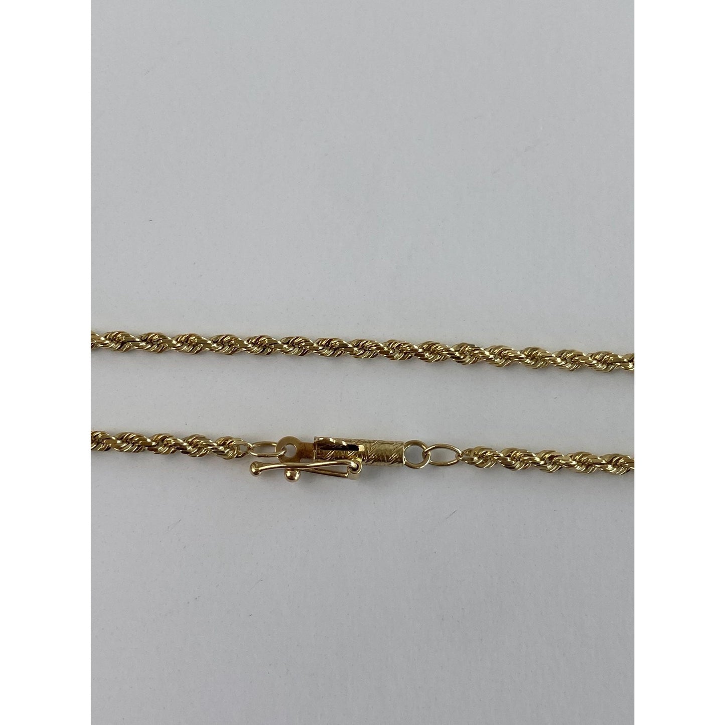 Vintage Solid 10k Yellow Gold Rope Chain Necklace - 30.75 inches