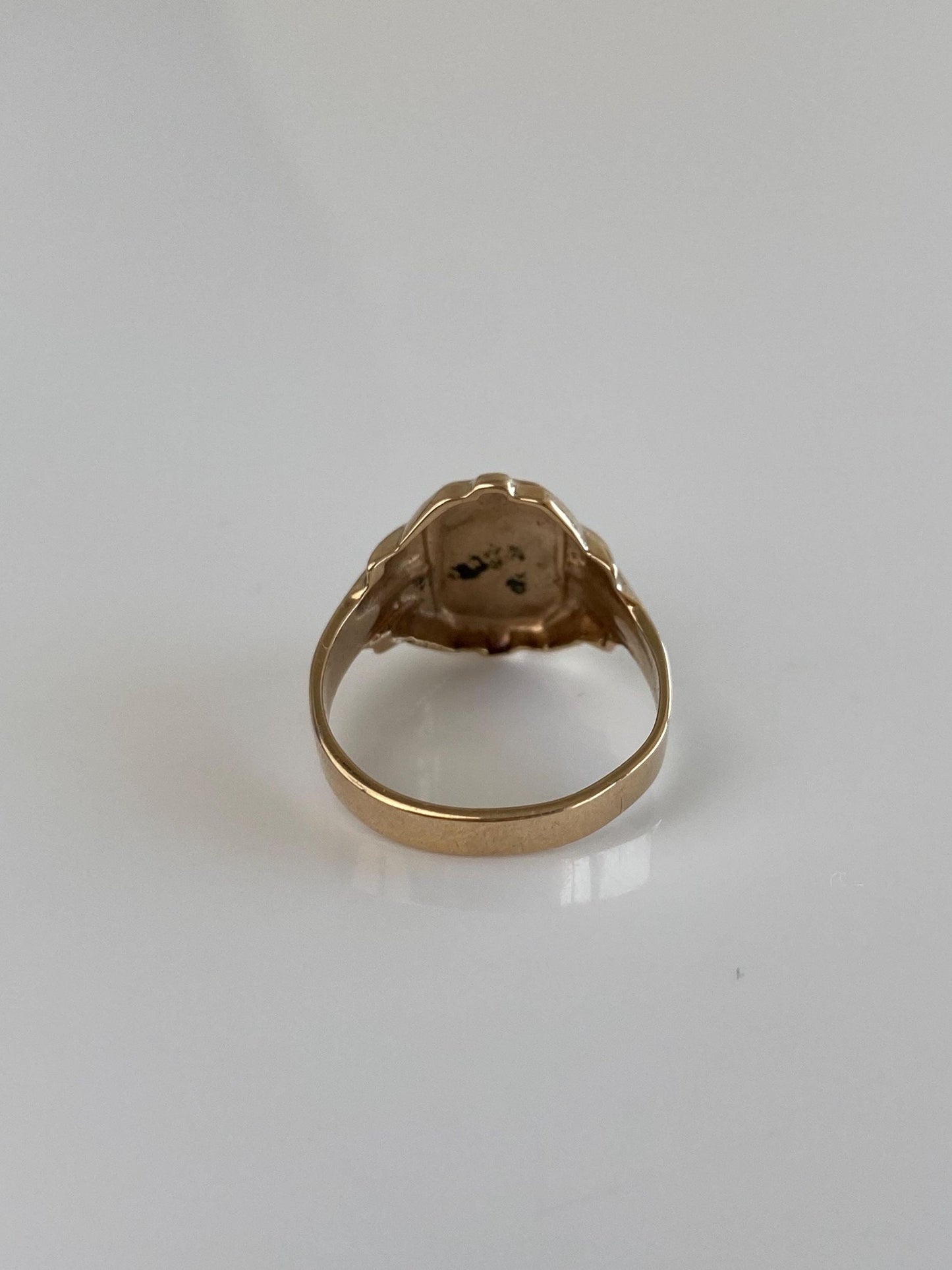 Vintage Solid 10k Yellow Gold Initials 'DP' Signet Ring - Size 6.5