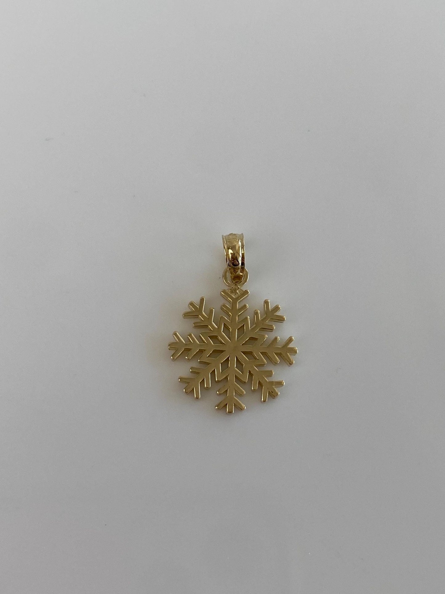 Vintage Solid 14k Yellow Gold Snowflake Charm