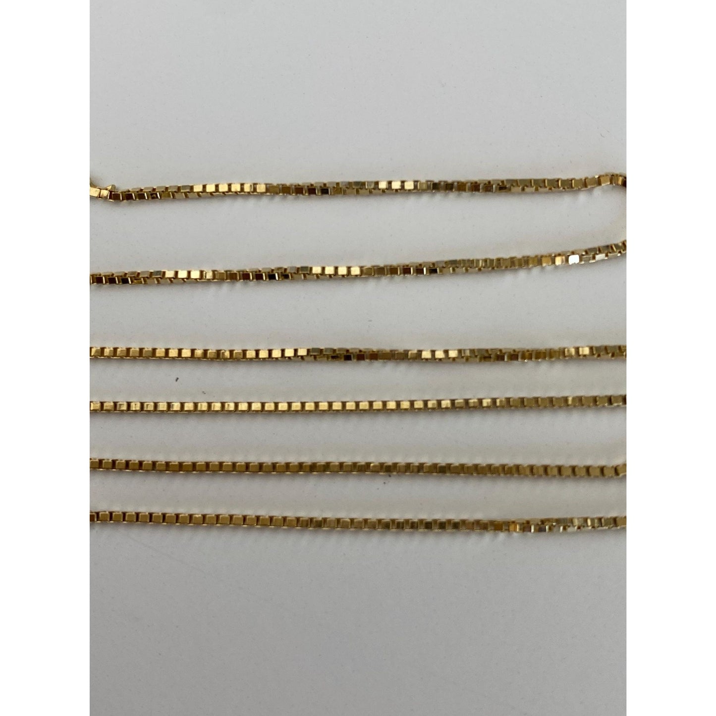 Vintage Solid 14k Yellow Gold Box Chain Necklace - 16.5 inches