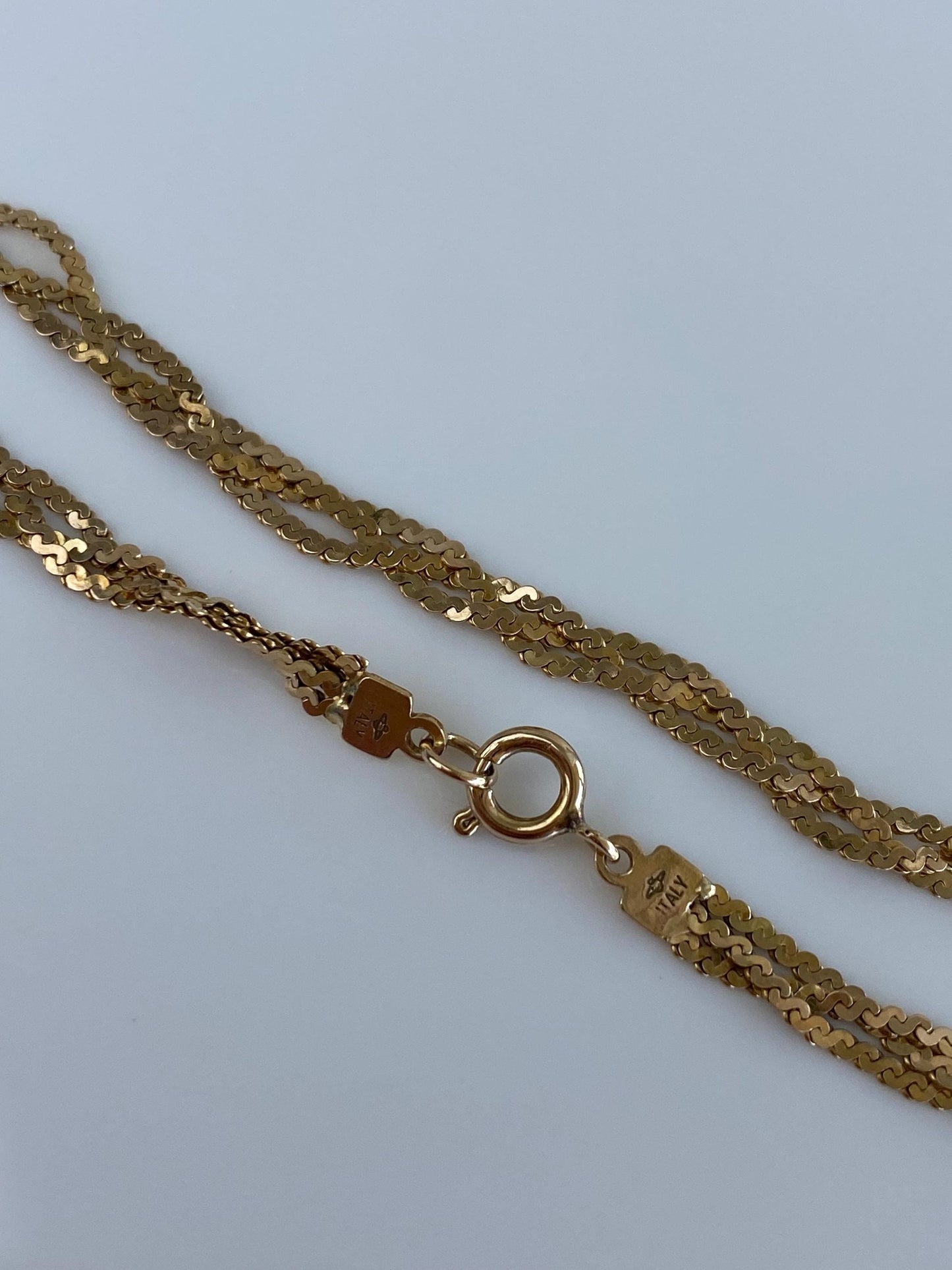 Vintage Solid 14k Yellow Gold Braided Serpentine Chain Bracelet - 6.75 inches