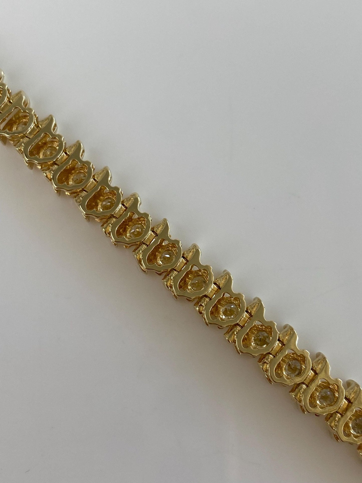 Solid 14k Yellow Gold 2ct Diamond Tennis Bracelet - 7 inches