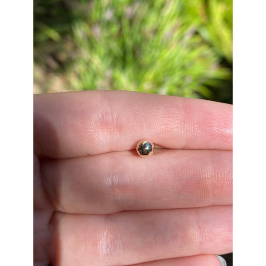 Vintage Solid 14k Yellow Gold SINGLE Gold Ball Stud Earring