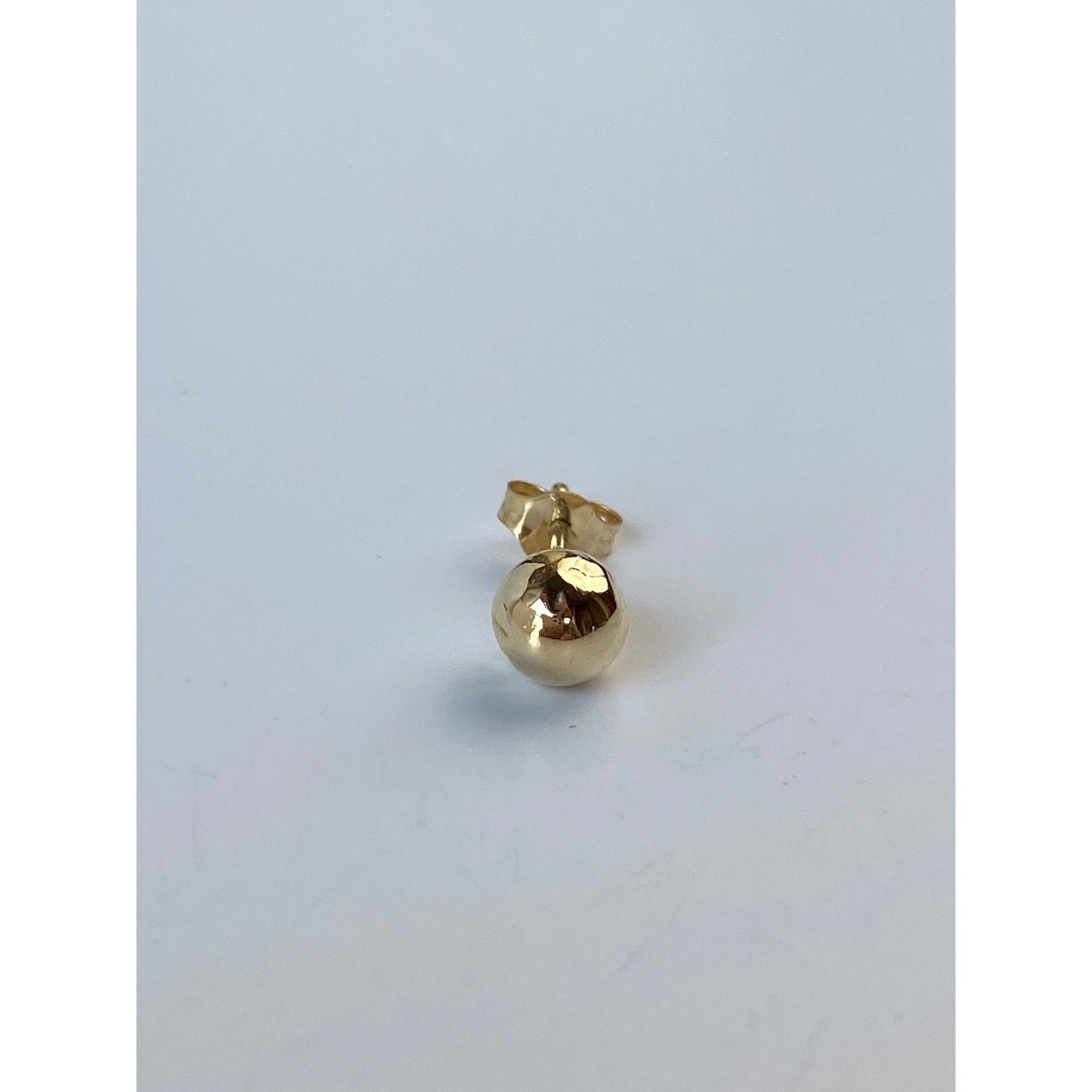 Vintage Solid 14k Yellow Gold SINGLE Gold Ball Stud Earring