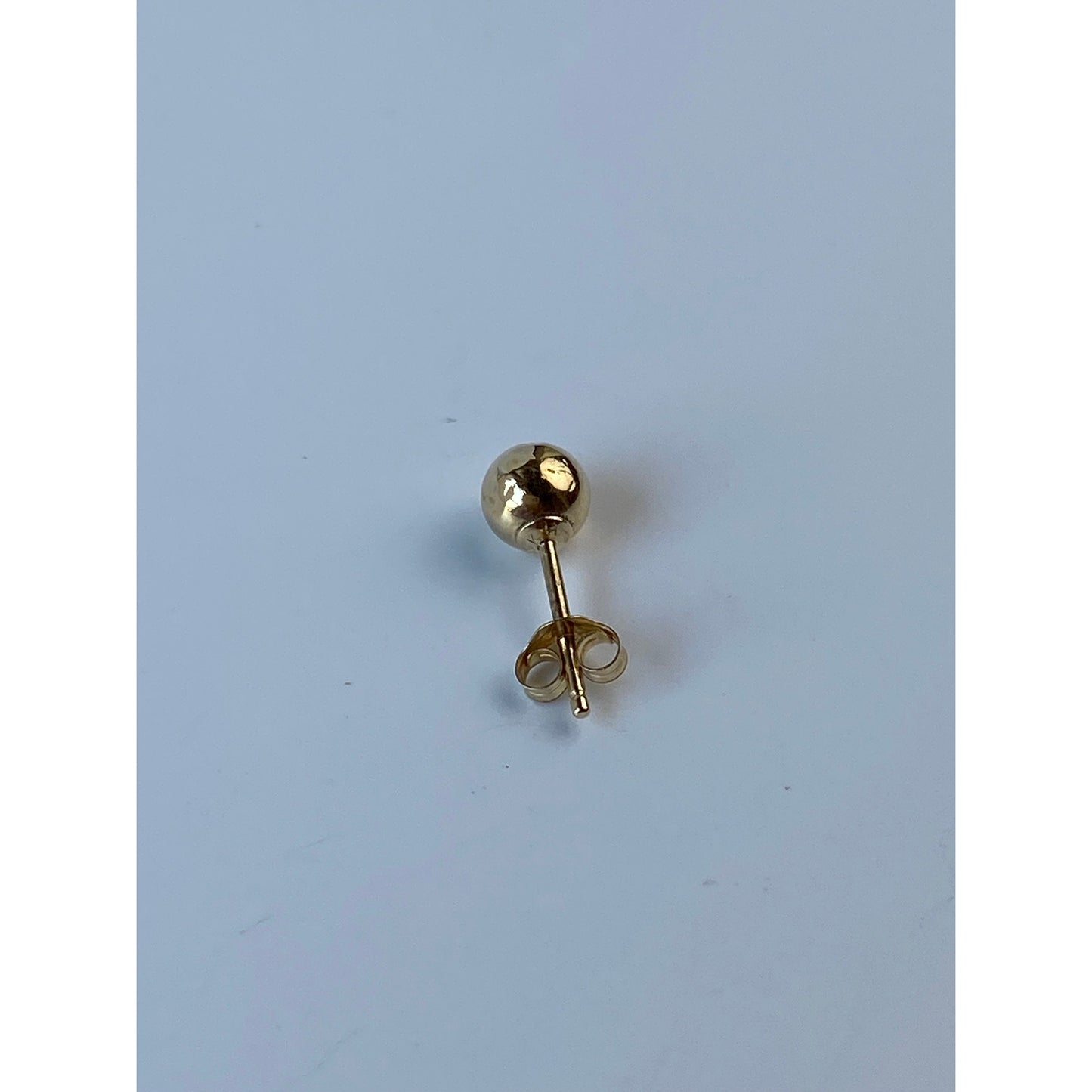 Vintage Solid 14k Yellow Gold SINGLE Gold Ball Stud Earring