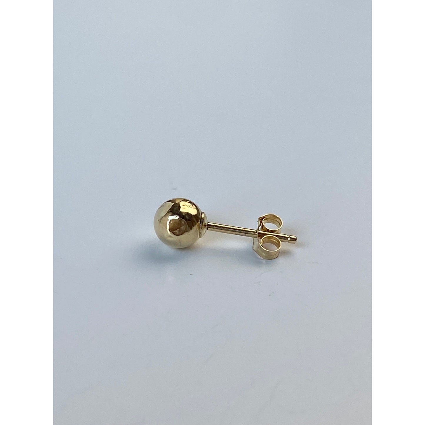 Vintage Solid 14k Yellow Gold SINGLE Gold Ball Stud Earring