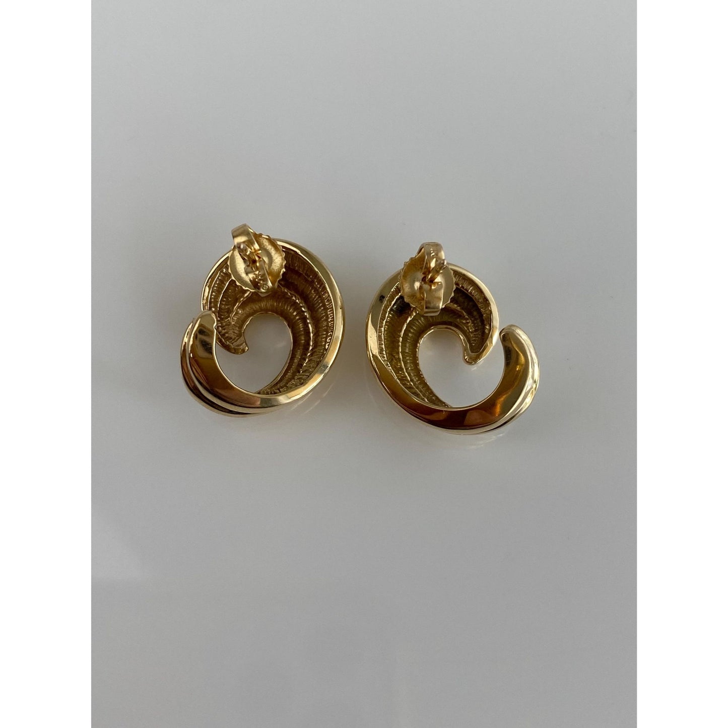 Vintage Solid 14k Yellow Gold Twist Stud Earrings
