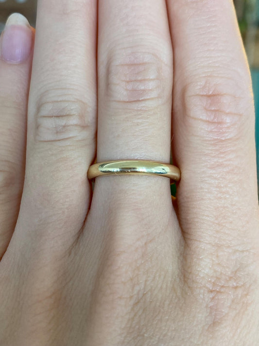 Vintage Solid 14k Yellow Gold Ring Band - Size 8.5