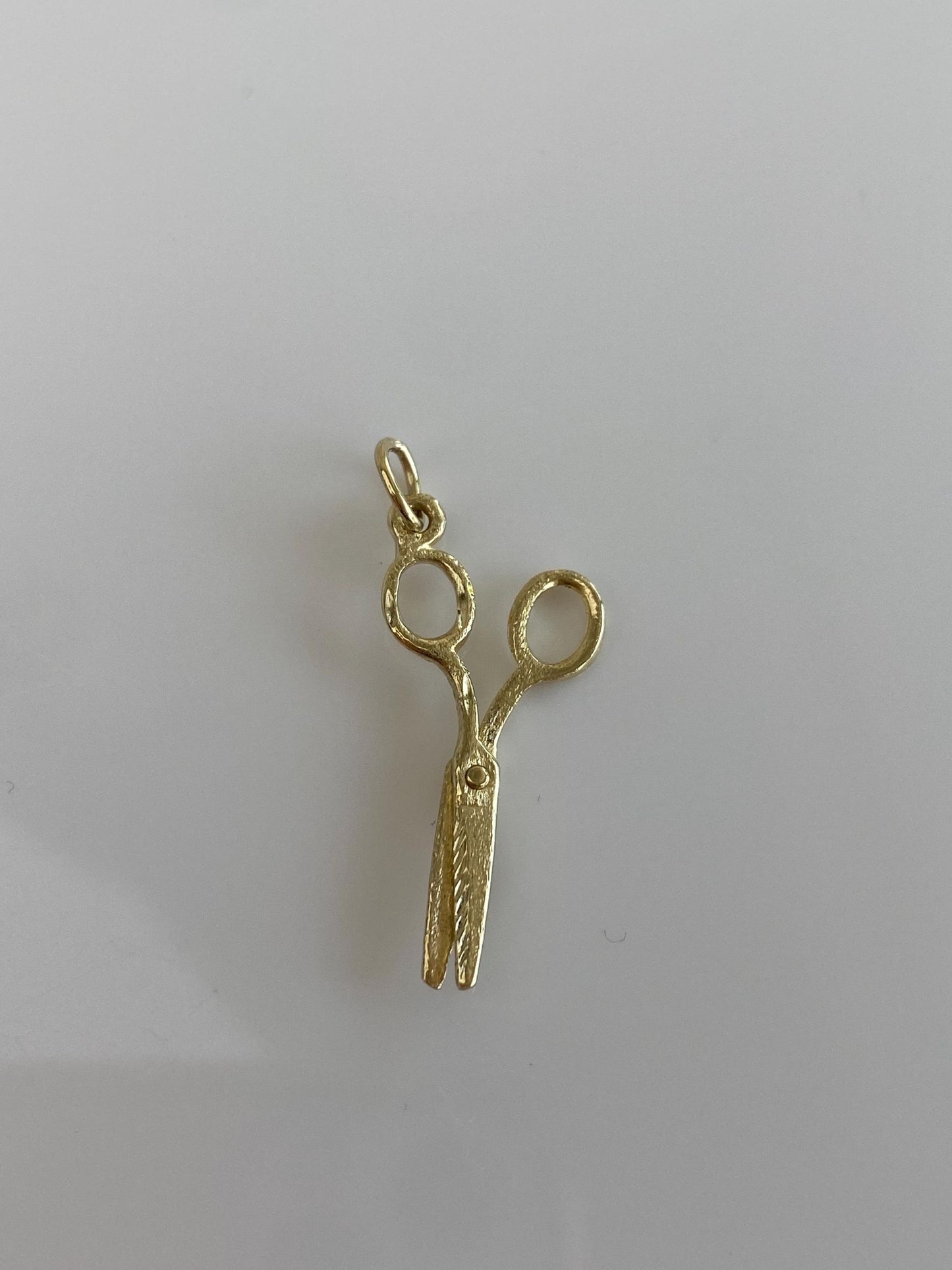 Vintage Solid 14k Yellow Gold Articulated Scissors Charm