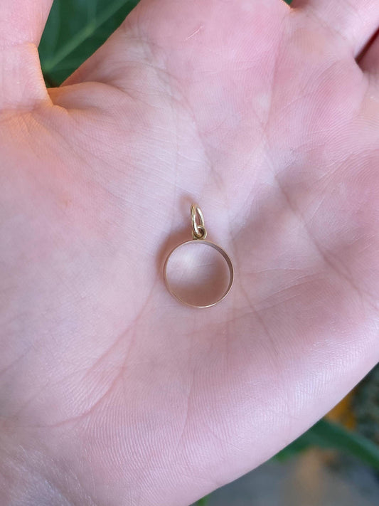 Vintage Solid 9k Yellow Gold Baby Ring Band Charm