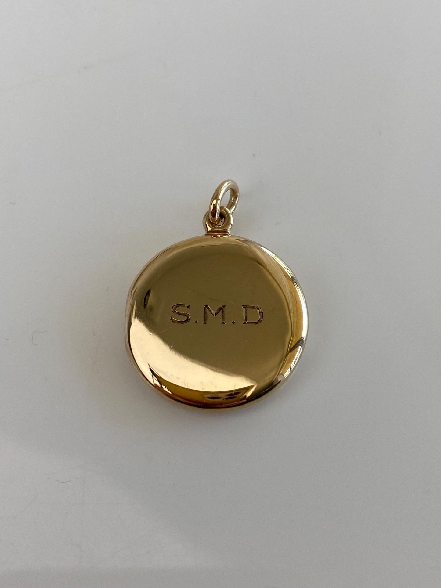 Vintage Solid 14k Yellow Gold Monogram SMD Locket Charm
