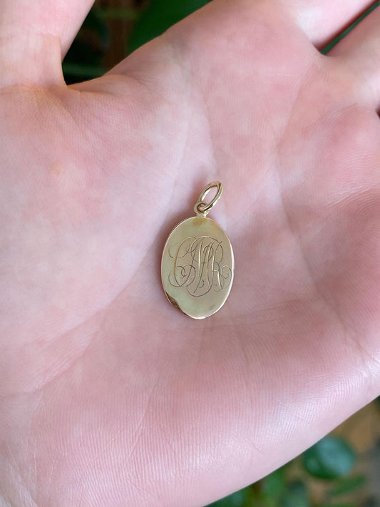 Vintage Solid 10k Rosey Gold Monogram Cufflink Conversion Charm