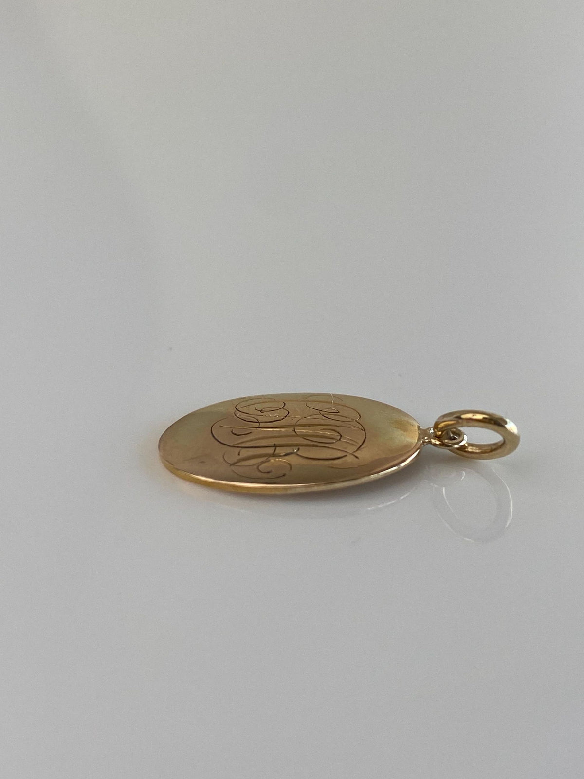 Vintage Solid 10k Rosey Gold Monogram Cufflink Conversion Charm