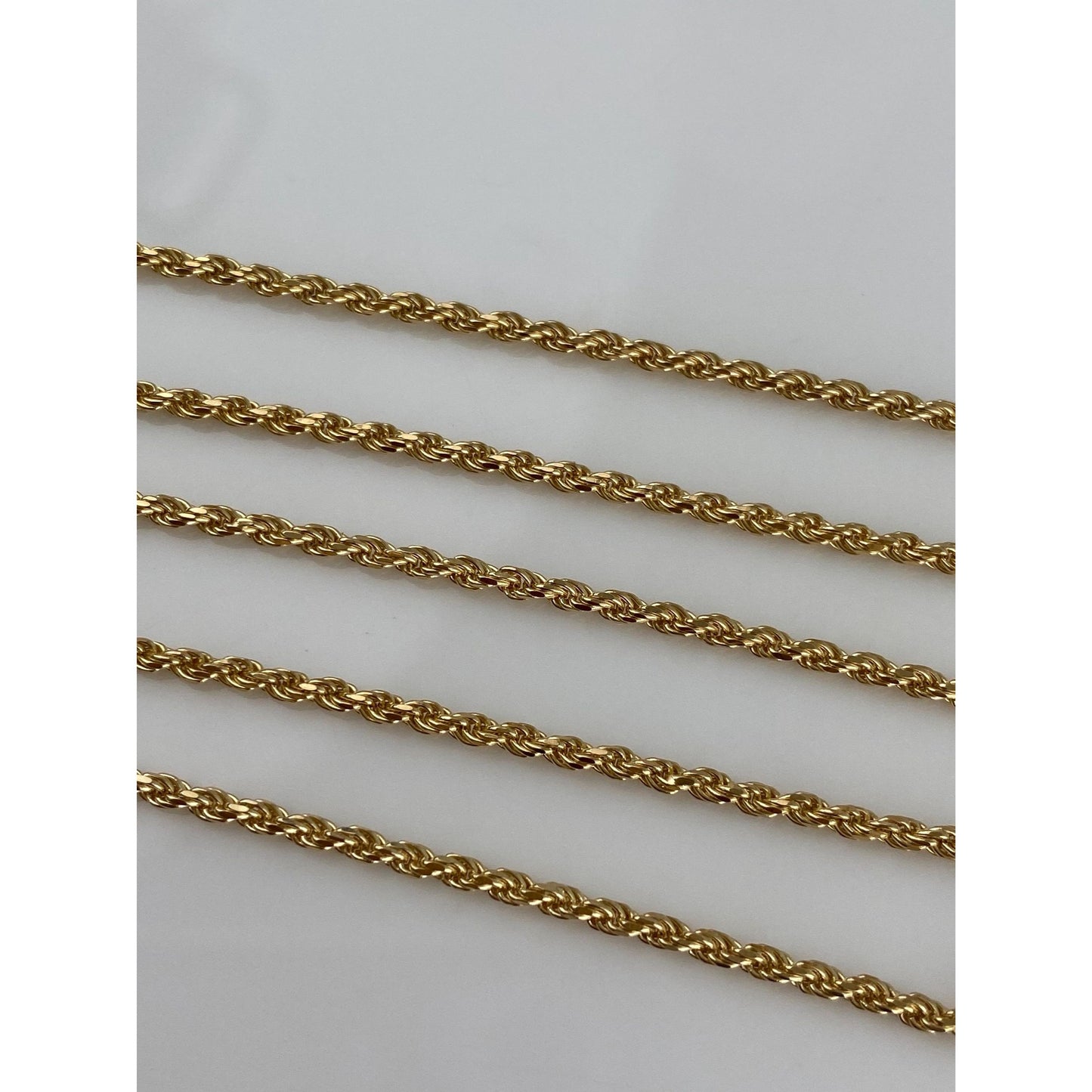 Vintage Solid 14k Yellow Gold Rope Chain Necklace - 18.25 inches