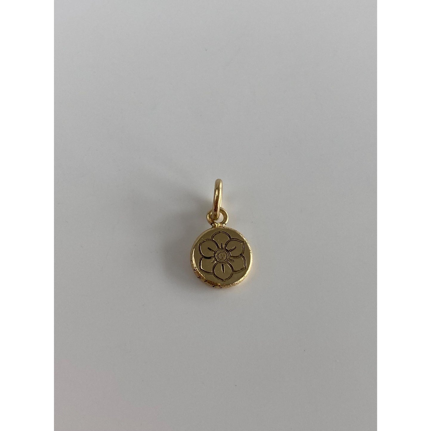 Solid 14k Yellow Gold Handmade Daffodil Flower Charm