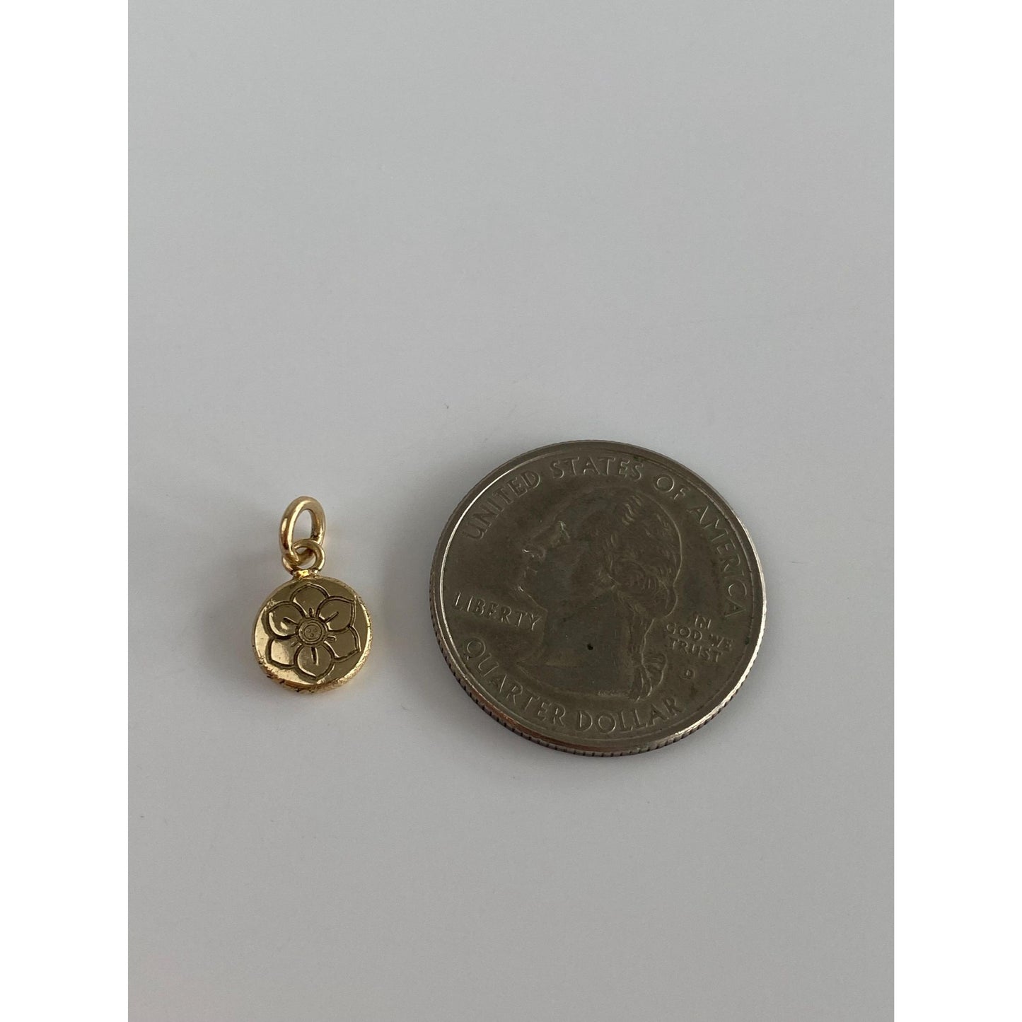 Solid 14k Yellow Gold Handmade Daffodil Flower Charm