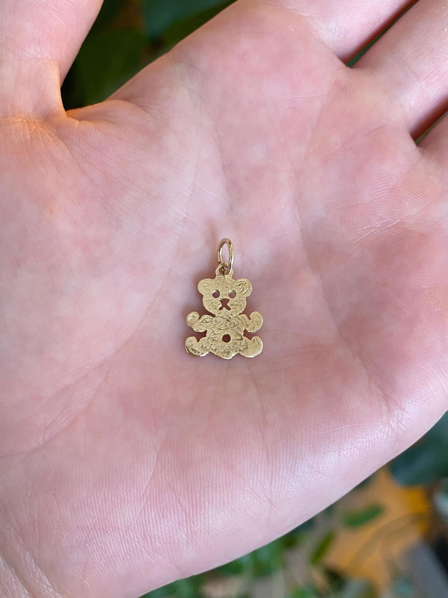 Solid 14k Yellow Gold Teddy Bear Charm