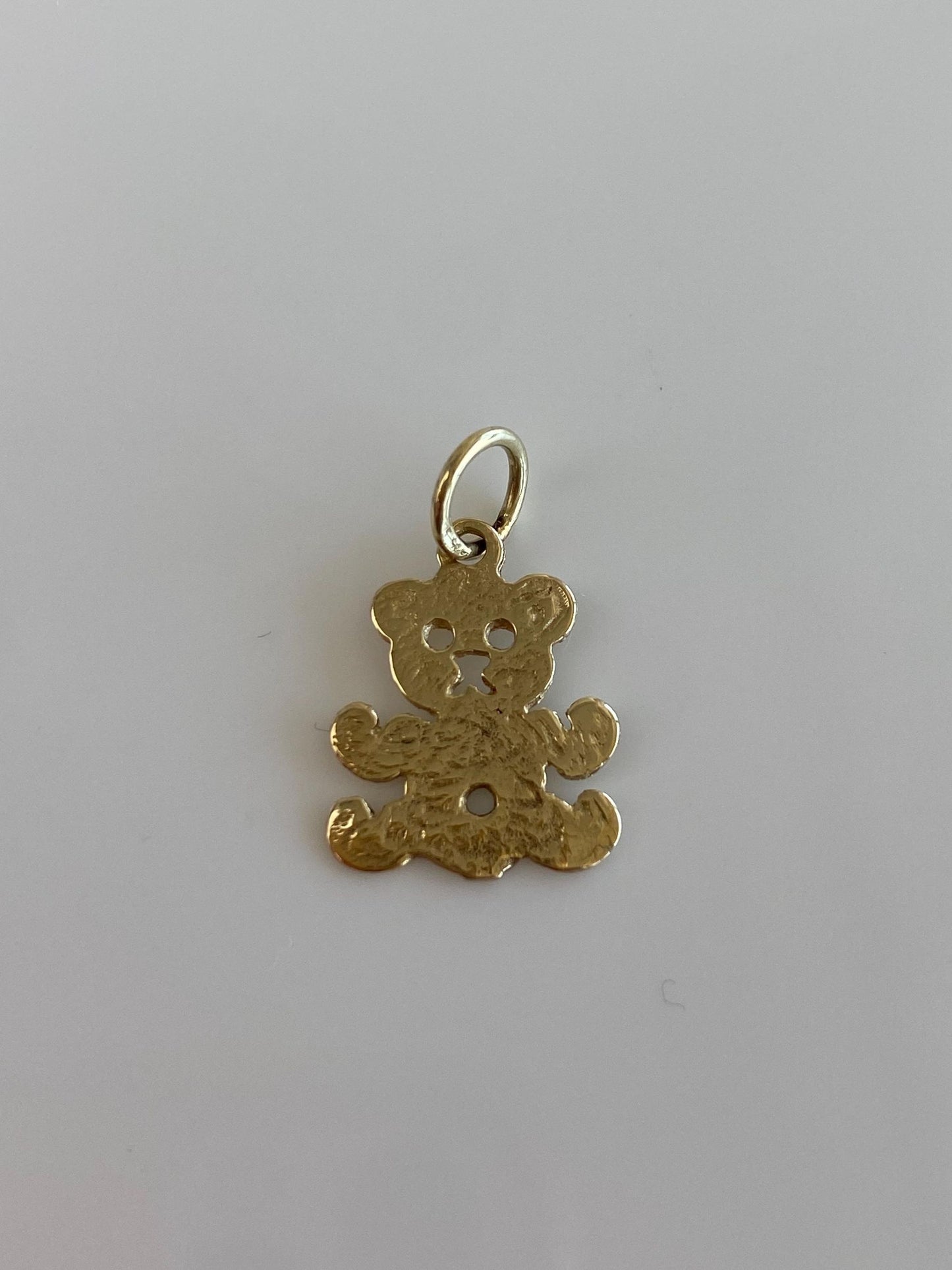 Solid 14k Yellow Gold Teddy Bear Charm