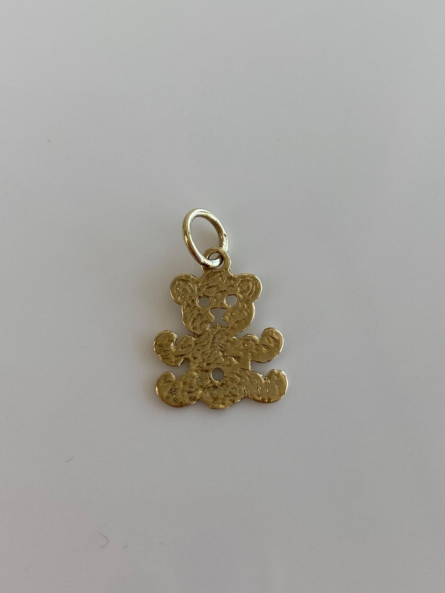 Solid 14k Yellow Gold Teddy Bear Charm