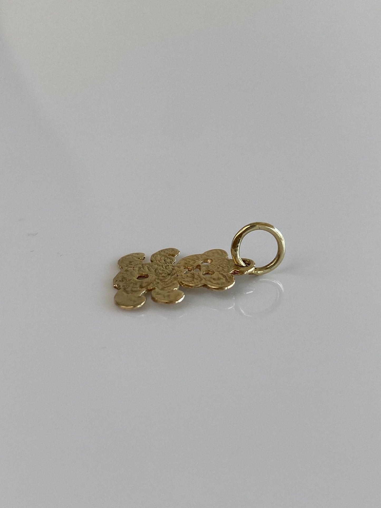 Solid 14k Yellow Gold Teddy Bear Charm