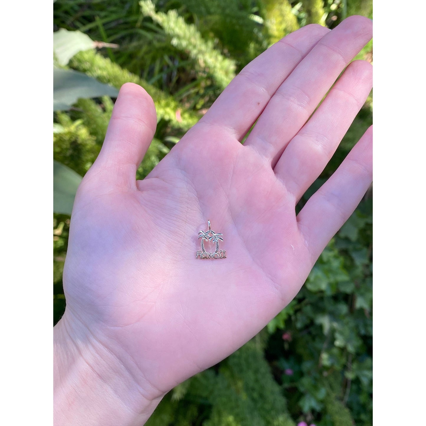 Vintage Solid 14k Yellow Gold Palm Tree Hawaii Charm