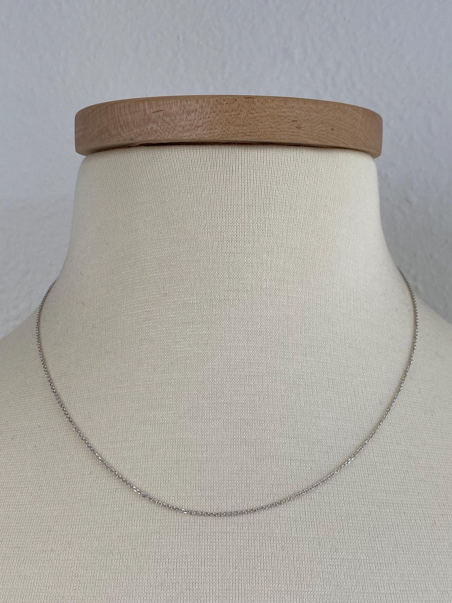 Vintage Solid 14k White Gold Tight Rolo Chain Necklace - 18 inches