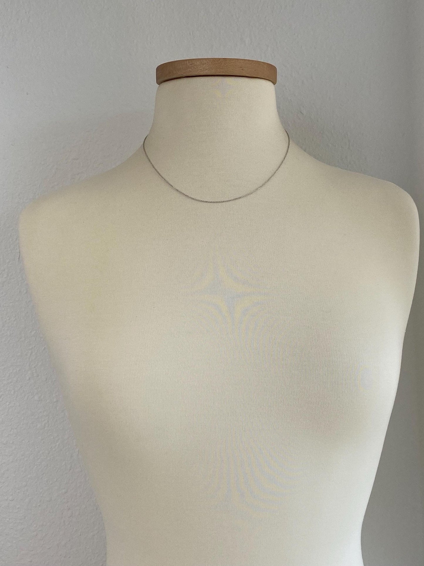 Vintage Solid 14k White Gold Tight Rolo Chain Necklace - 18 inches