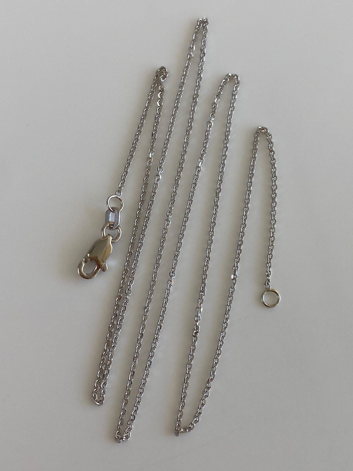 Vintage Solid 14k White Gold Tight Rolo Chain Necklace - 18 inches