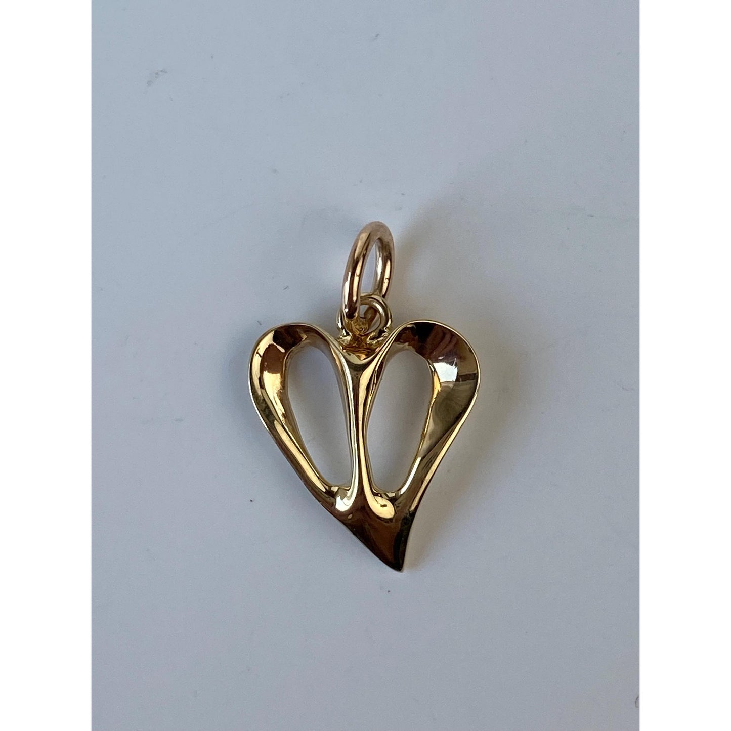 Vintage Solid 14k Yellow Gold Open Heart Charm