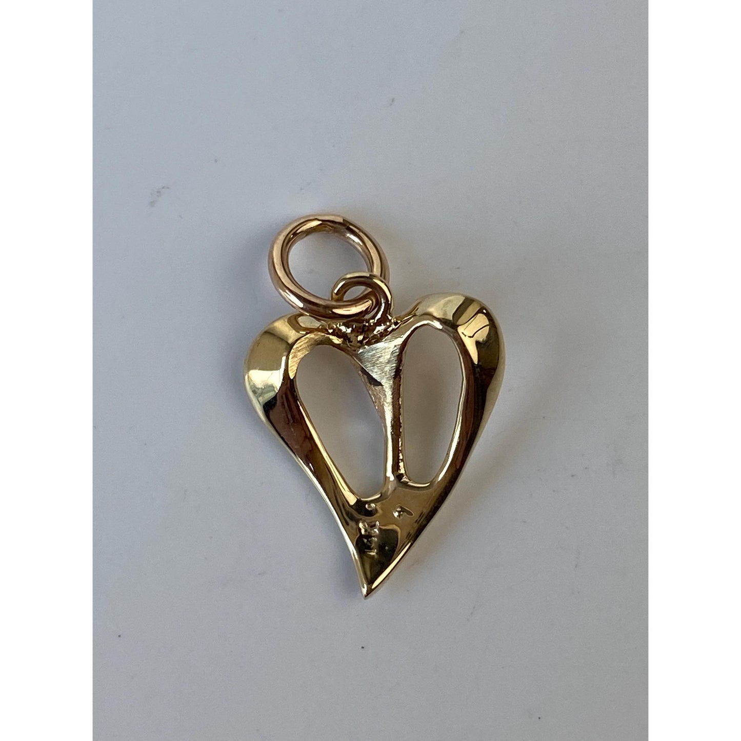 Vintage Solid 14k Yellow Gold Open Heart Charm