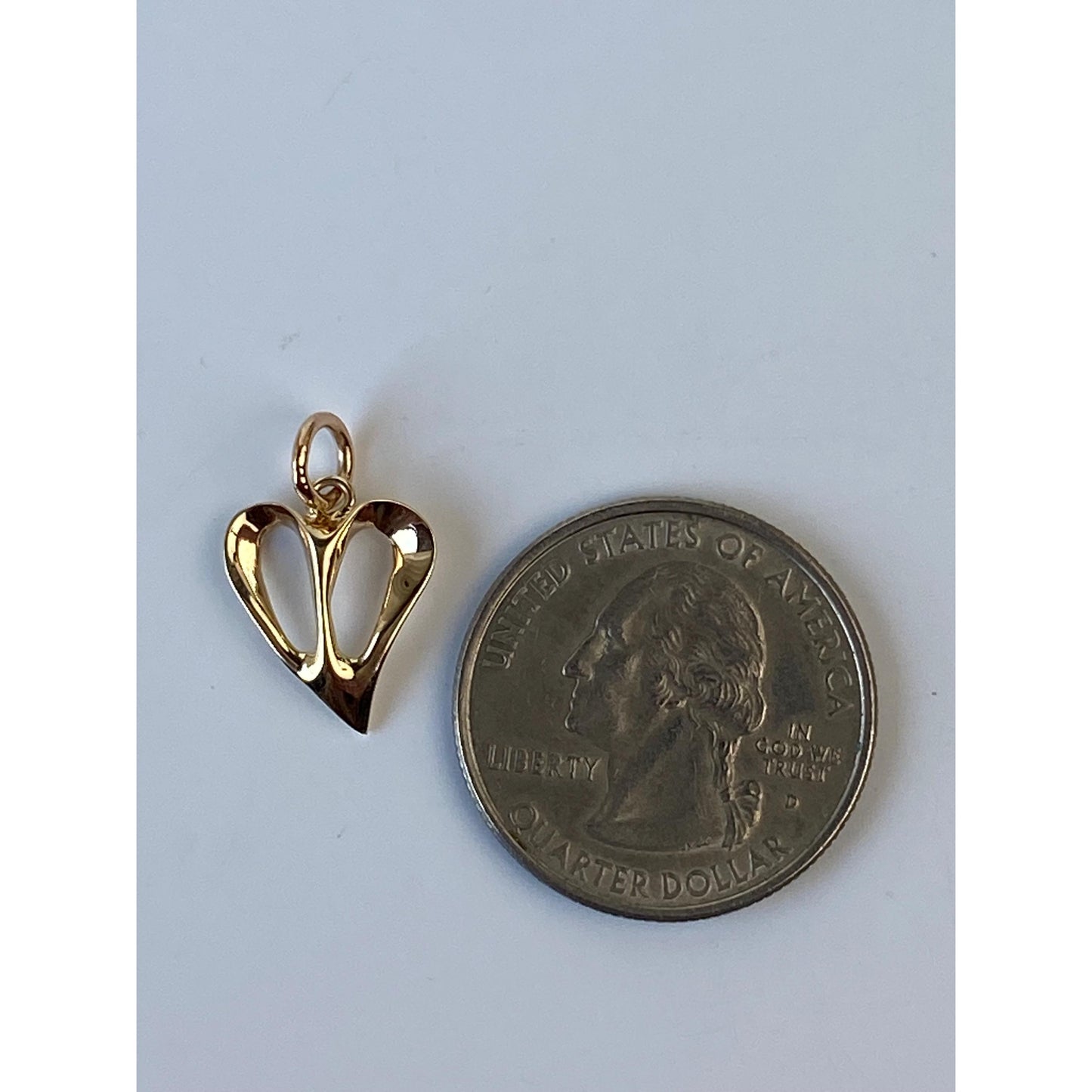 Vintage Solid 14k Yellow Gold Open Heart Charm