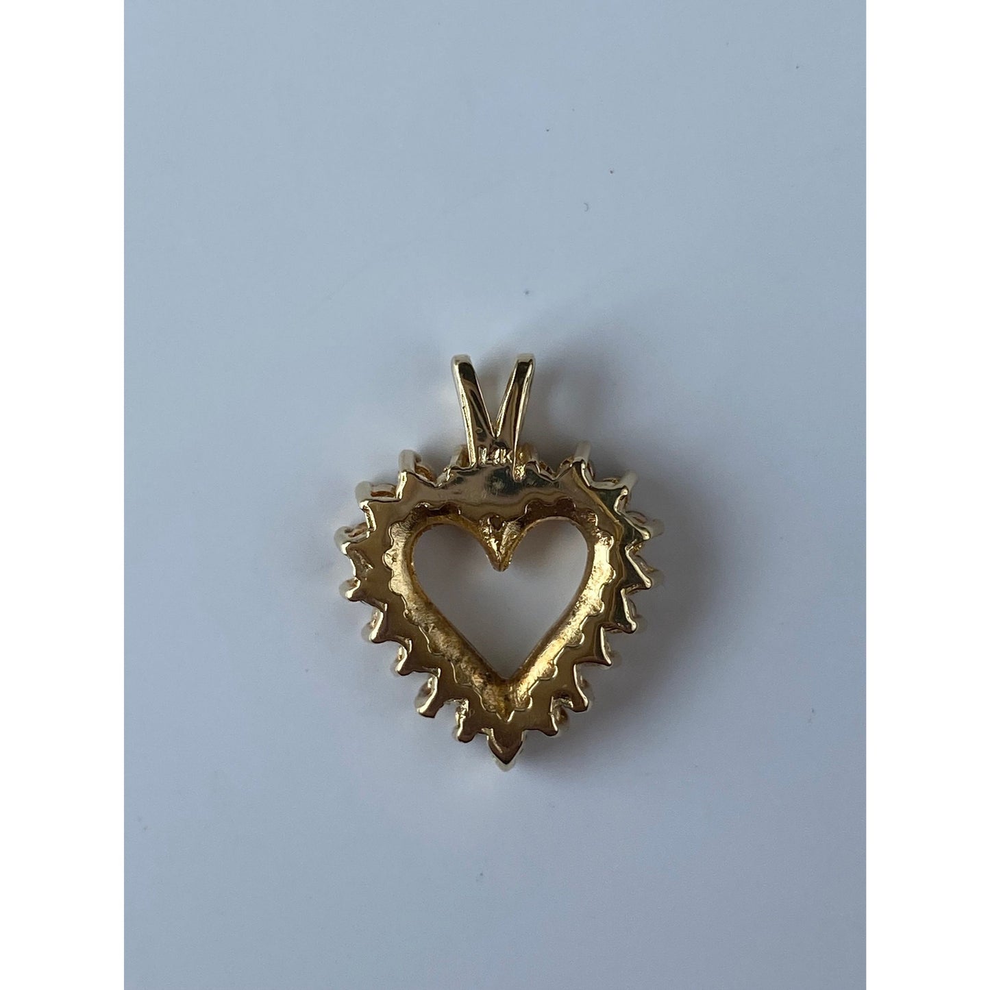 Vintage Solid 14k Yellow Gold Diamond Heart Charm