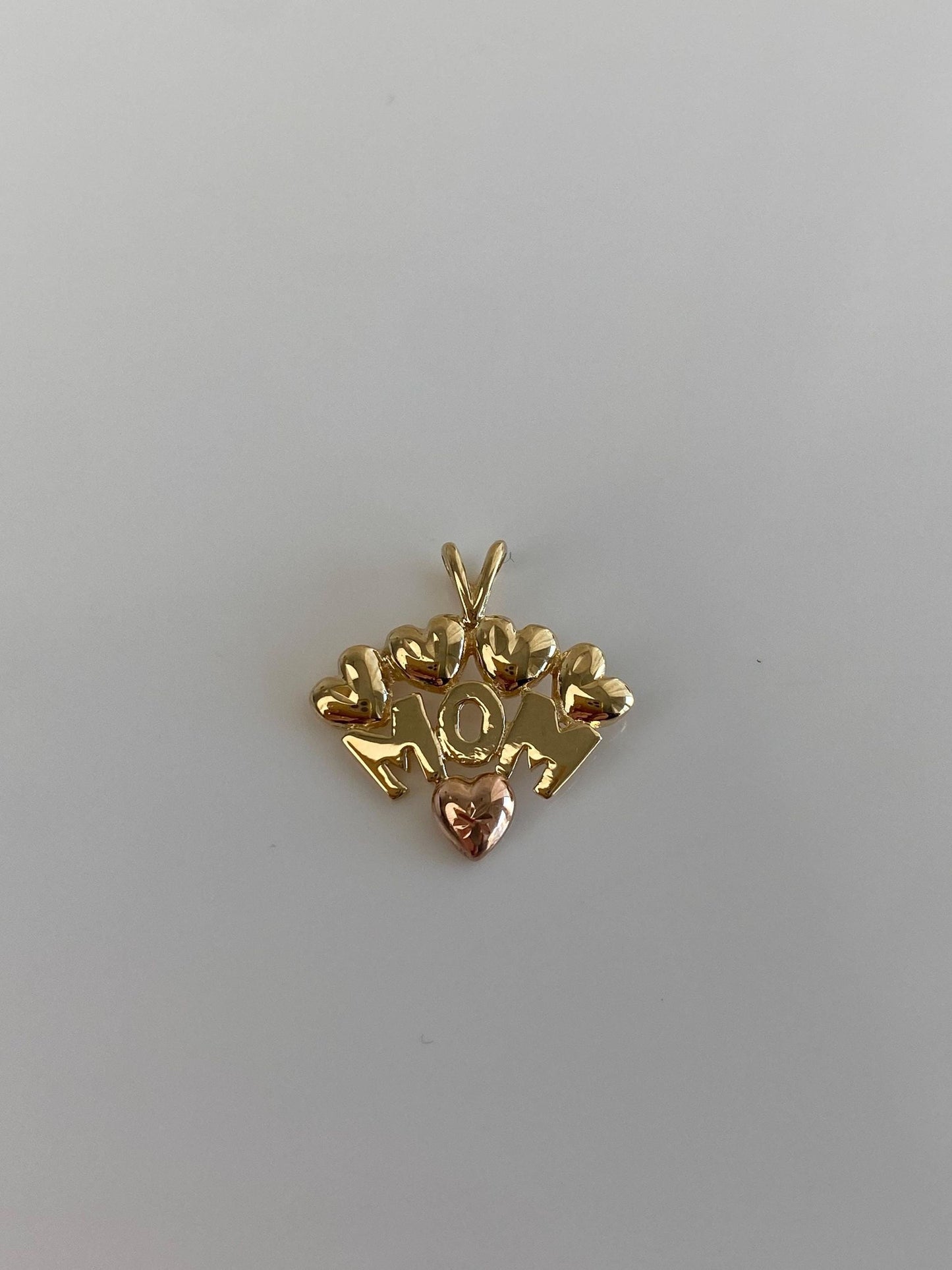Vintage Solid 14k Rose & Yellow Gold Mom Charm