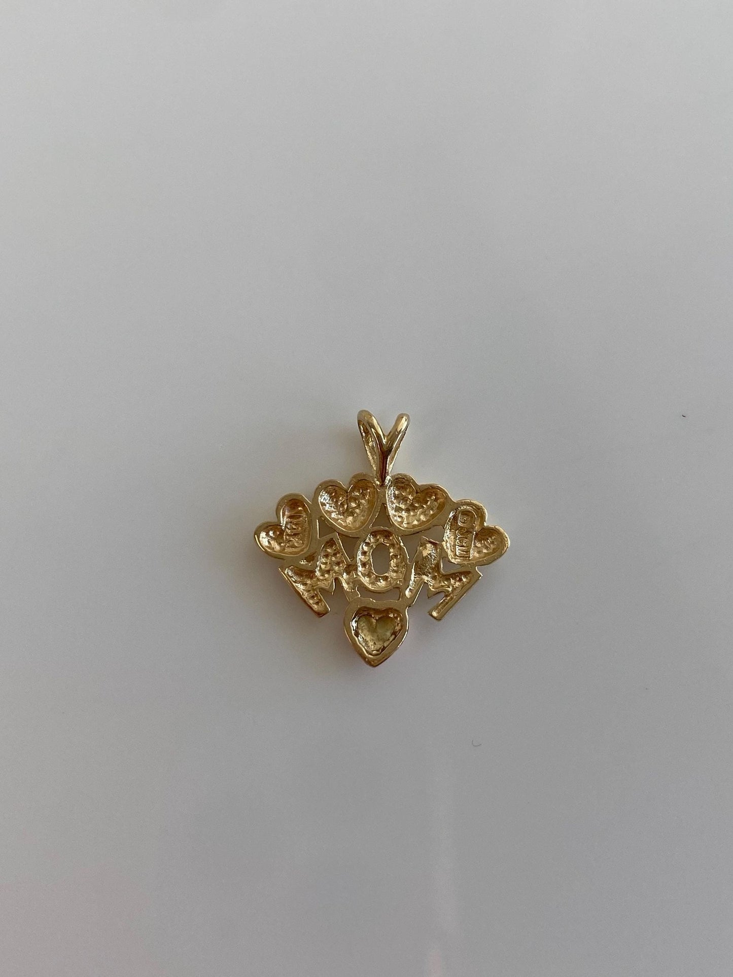 Vintage Solid 14k Rose & Yellow Gold Mom Charm