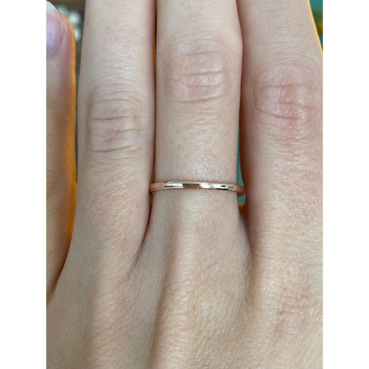 Vintage Solid 14k Rose Gold Slim Ring Band - Size 8