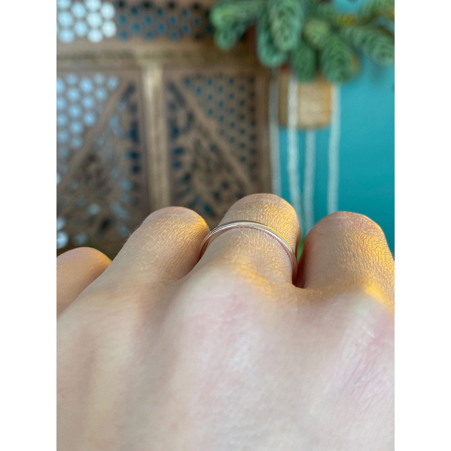 Vintage Solid 14k Rose Gold Slim Ring Band - Size 8