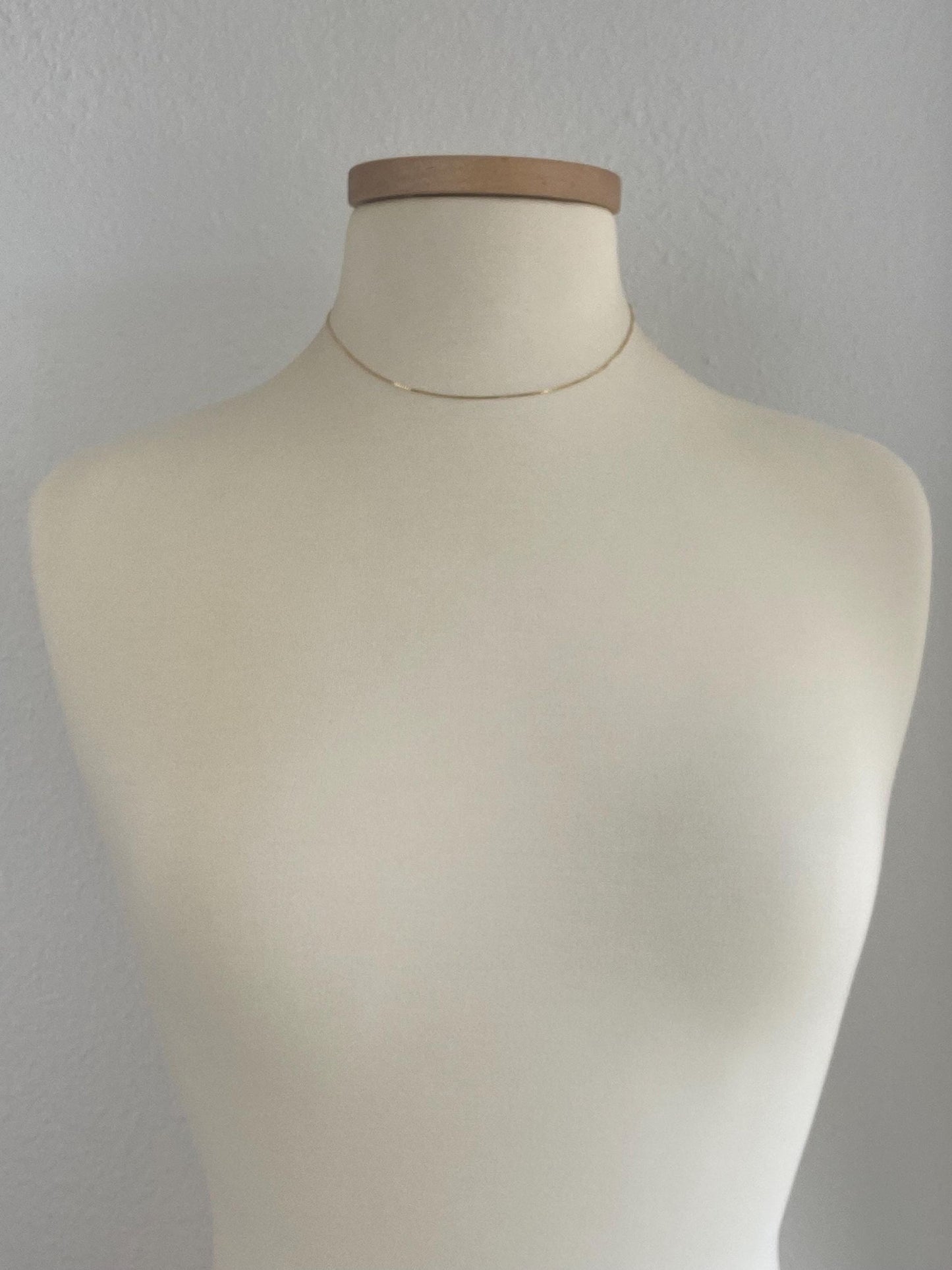 Vintage Solid 14k Yellow Gold Box Chain Necklace - 16 inches